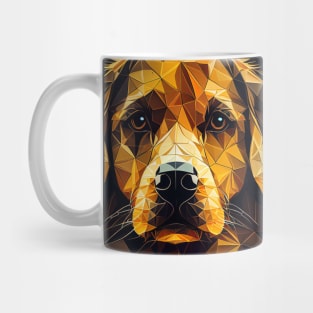 Triangle Dog 2 - Abstract polygon animal face staring Mug